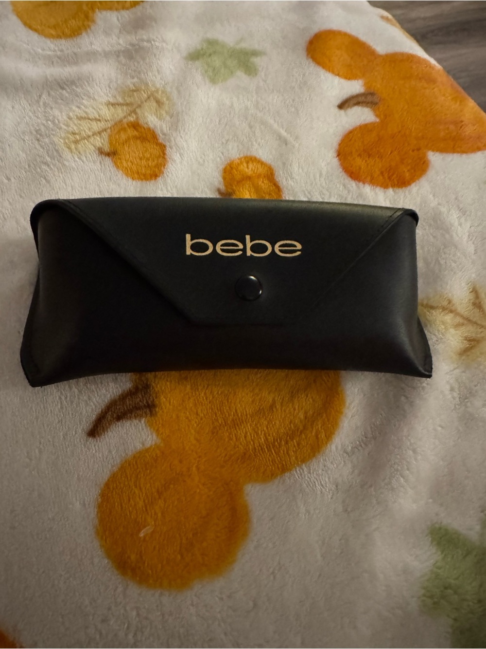 bebe Black Faux soft Leather eyeglass or sunglasses case- excellent condition